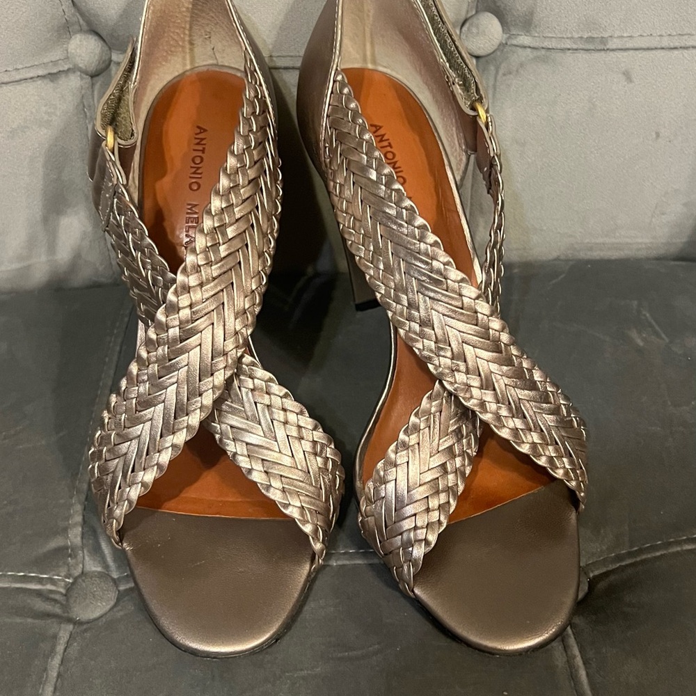 Antonio Melani Women's Braided Heels - Silver